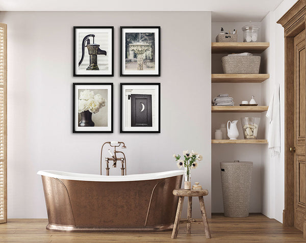 Elegant Black and Green Bath with Floral