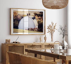 Picturesque White Barn in the Fall