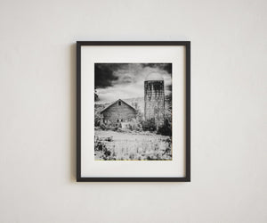 Red Barn with Silo in the Fall