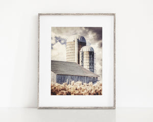 Autumn Barn and Silos Landscape