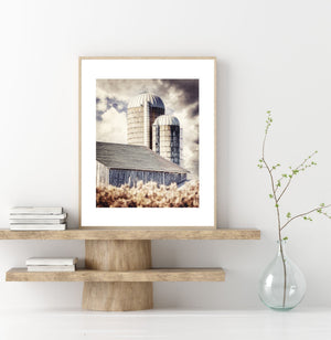 Autumn Barn and Silos Landscape