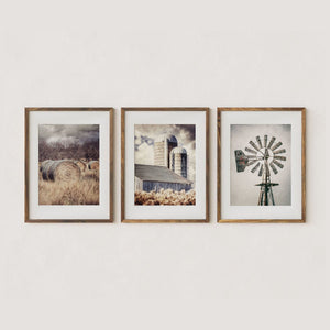 Sunset Studio Farmhouse Decor Autumn Barn, Hay and Windmill Landscapes