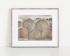 Beige Stack of Hay Bales