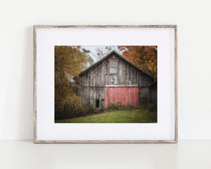 Grey Barn in the Fall