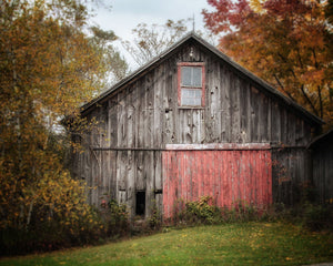 Grey Barn in the Fall