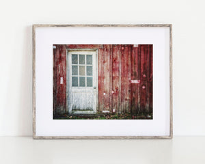 Red Barn with a White Door