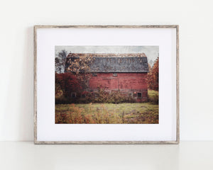 Rustic Red Barn in an Autumn Field