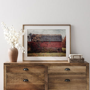 Rustic Red Barn in an Autumn Field