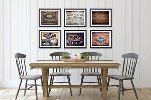 Sunset Studio Kitchen Decor Mercantile Crates in Black and White | Set of 6